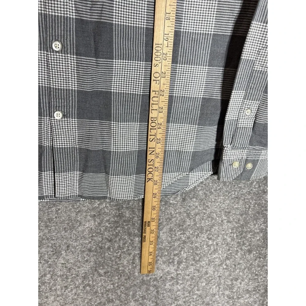 Banana Republic Cotton Stretch Grant Fit Oxford Shirt Men Size Large Gray Button